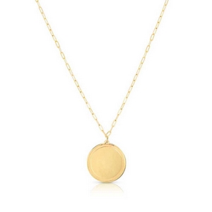 Hammered Bordered Disc Necklace